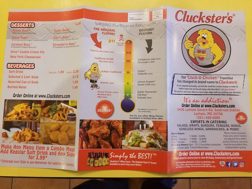 Clucksters Lanham MD | restaurant | 9426 Lanham Severn Rd, Lanham, MD 20706, USA | 3014590089 OR +1 301-459-0089