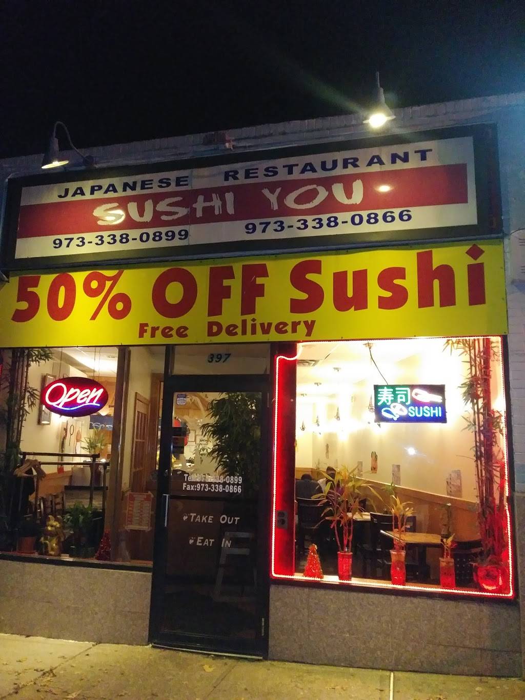 Sushi You | meal takeaway | 397 W Passaic Ave, Bloomfield, NJ 07003, USA | 9733380899 OR +1 973-338-0899
