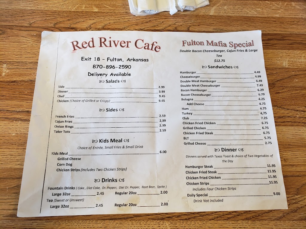 Red River Cafe | restaurant | 5279 Highway 67 West, I-30 Exit 18, Fulton, AR 71838, USA | 8708962590 OR +1 870-896-2590