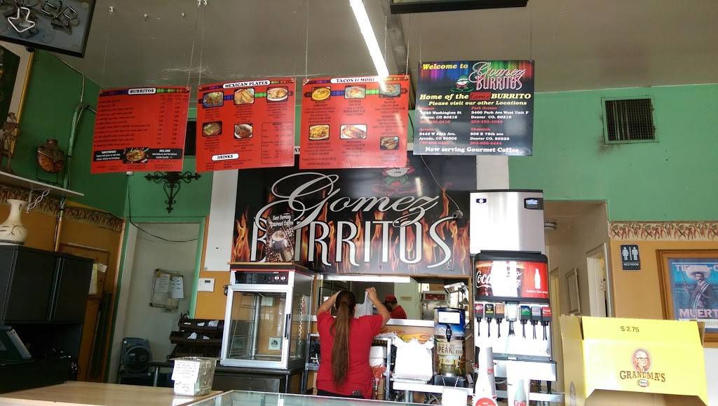 Gomez Burritos | restaurant | 5520 Washington St, Denver, CO 80216, USA | 3032920410 OR +1 303-292-0410