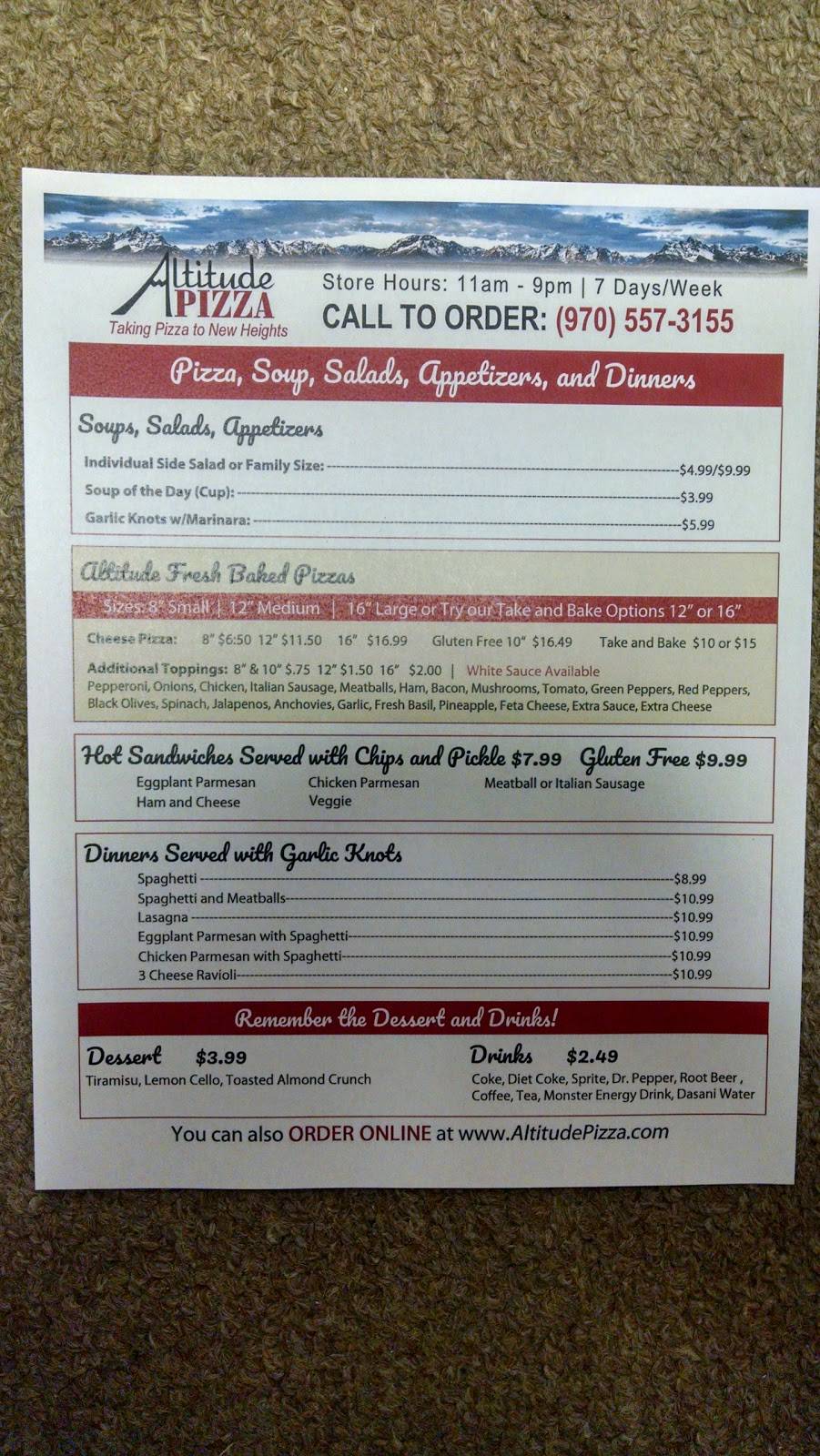 Altitude Pizza | meal delivery | 62543 US-40, Granby, CO 80446, USA | 9705573155 OR +1 970-557-3155