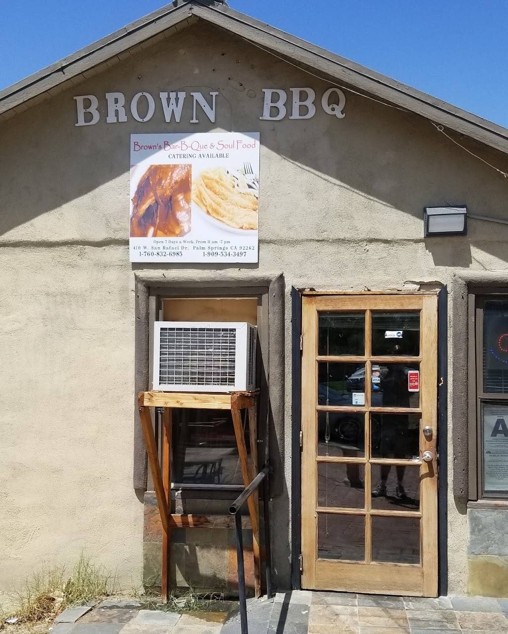 Browns BBQ and Soul Food | restaurant | 410 W San Rafael Dr, Palm Springs, CA 92262, USA | 7608326985 OR +1 760-832-6985