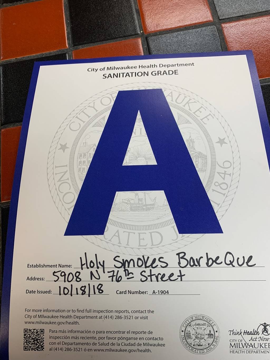 Holy Smokes BBQ | restaurant | 5908 N 76th St, Milwaukee, WI 53218, USA | 4142521898 OR +1 414-252-1898