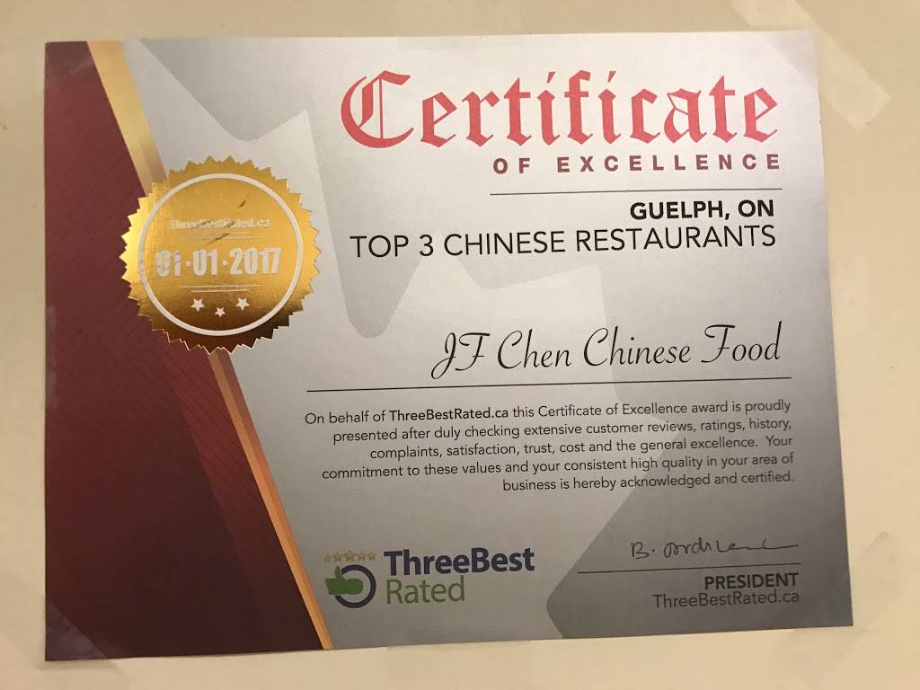 JF Chen Chinese Food | meal takeaway | 995 Paisley Rd, Guelph, ON N1K 1X6, Canada | 5198228868 OR +1 519-822-8868