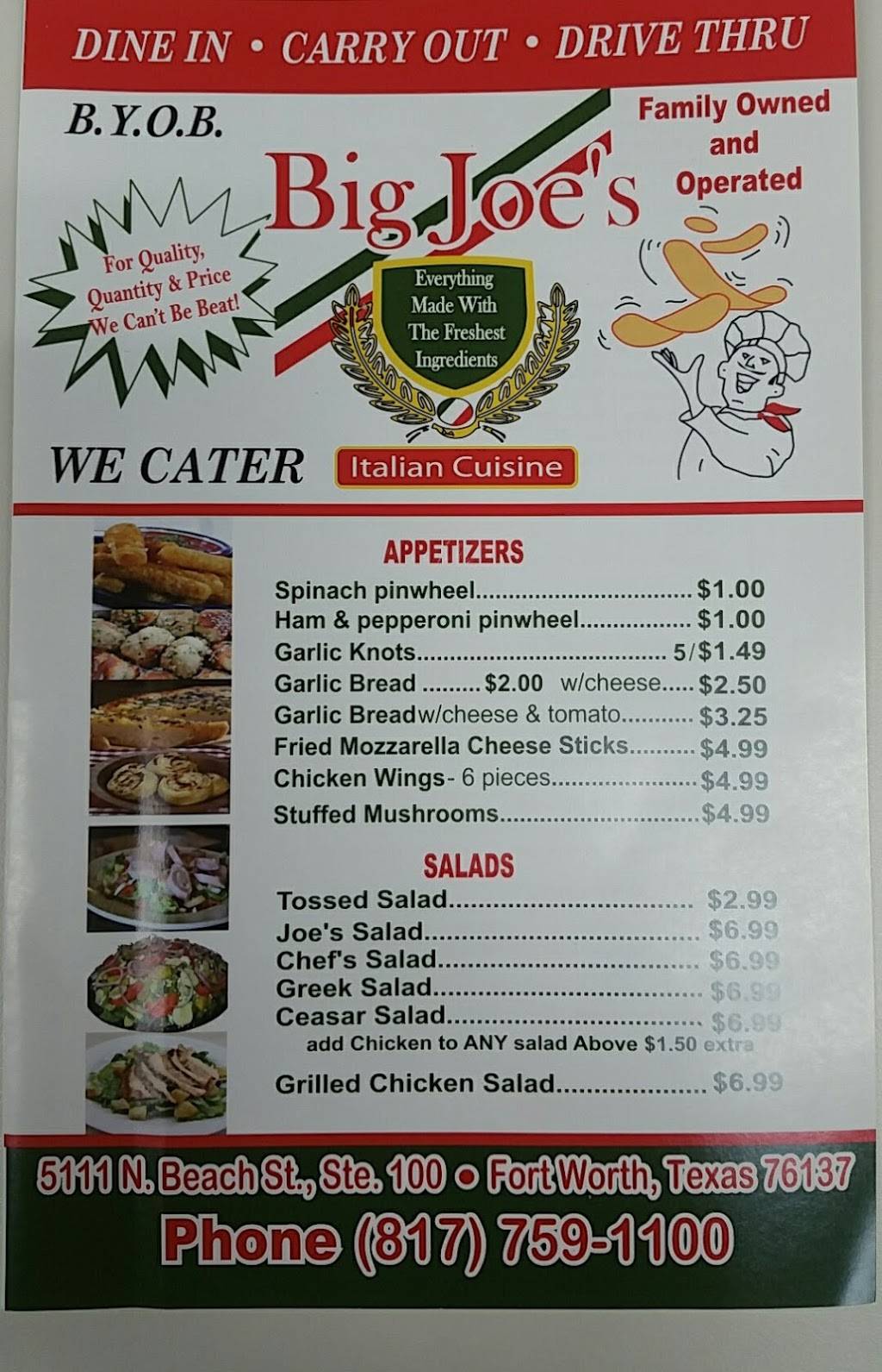 Big Joes Pizza | restaurant | 5111 N Beach St #106, Fort Worth, TX 76137, USA | 8177591100 OR +1 817-759-1100