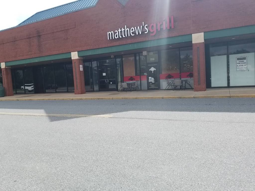 Matthews Grill | restaurant | 213 Muddy Branch Rd, Gaithersburg, MD 20878, USA | 3019908858 OR +1 301-990-8858