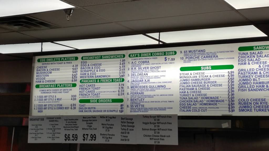 Kays Diner Iv | restaurant | 10973 Baltimore Ave, Beltsville, MD 20705, USA | 3015953002 OR +1 301-595-3002