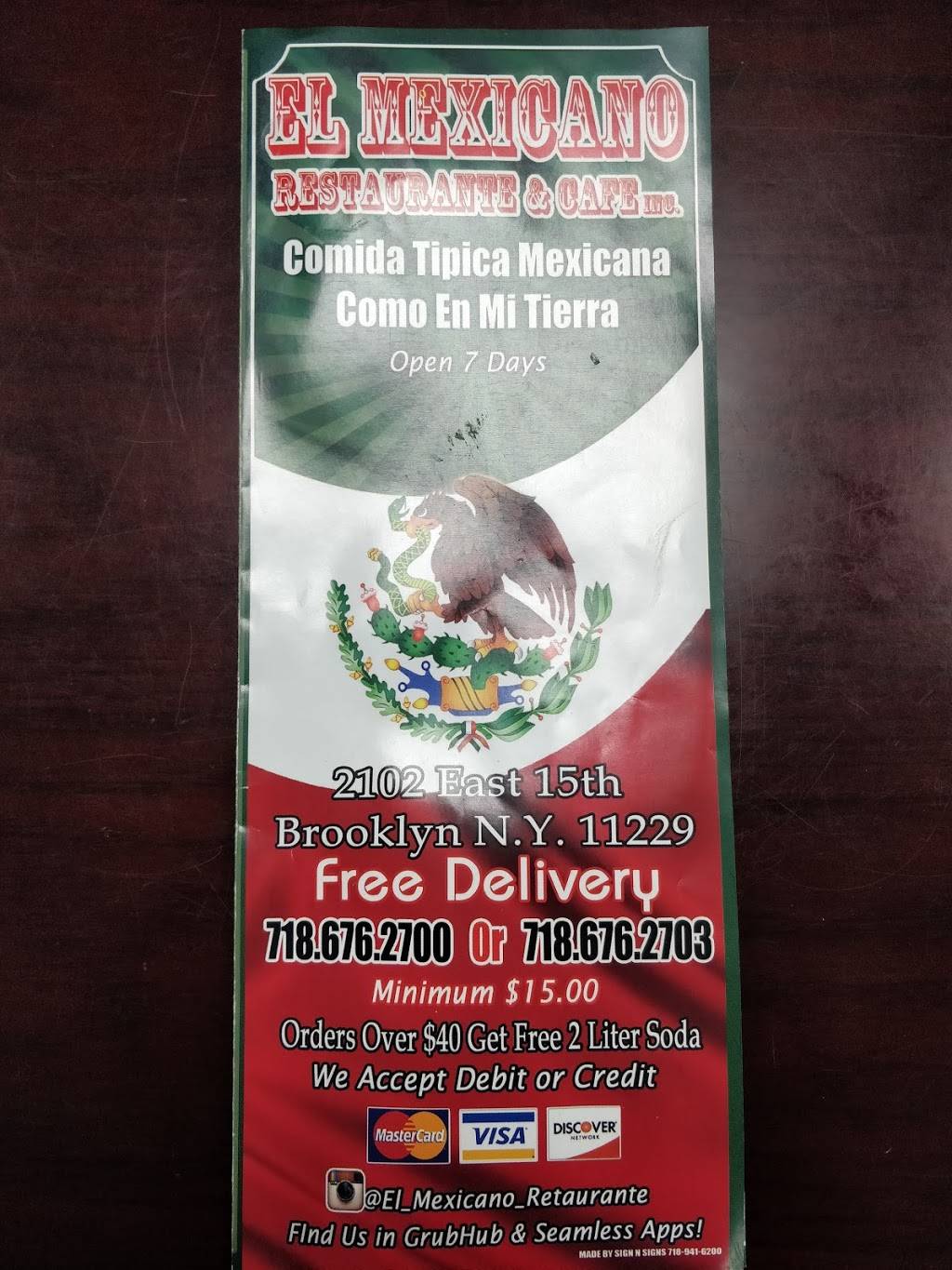 El Mexicano | cafe | 2102 E 15th St, Brooklyn, NY 11229, USA | 7186762700 OR +1 718-676-2700
