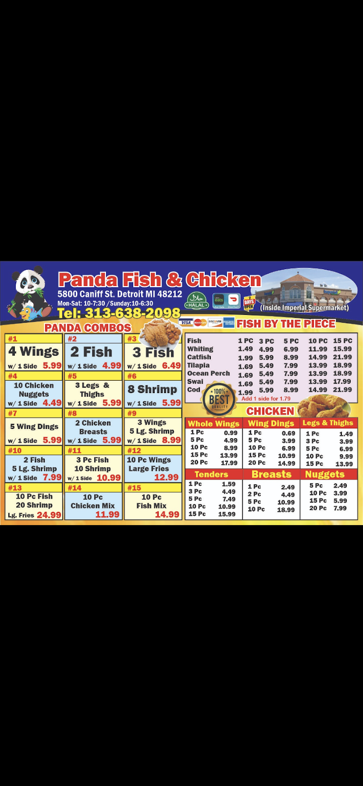 Panda fish & chicken | meal takeaway | 5800 Caniff St, Hamtramck, MI 48212, USA | 3136382098 OR +1 313-638-2098