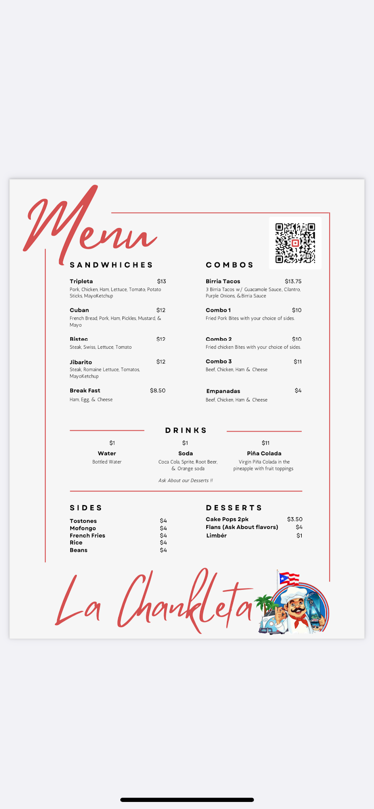 La Chankleta PR Food | restaurant | 8036 FM 1960, Humble, TX 77338, USA | 9364653006 OR +1 936-465-3006