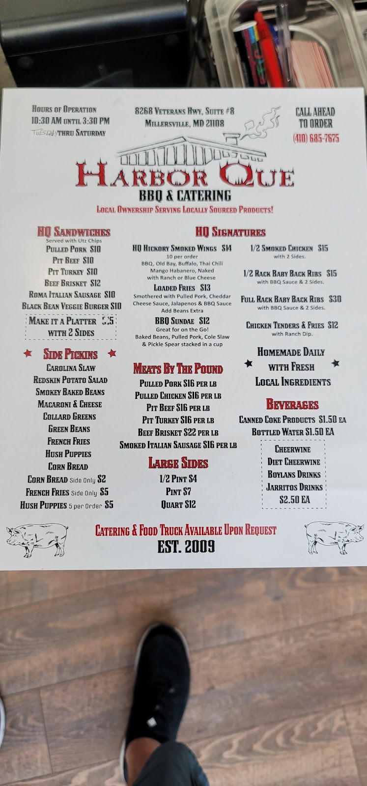 HarborQue -BBQ and Catering | restaurant | 8268 Veterans Hwy Suite 8, Millersville, MD 21108, USA | 4106857675 OR +1 410-685-7675