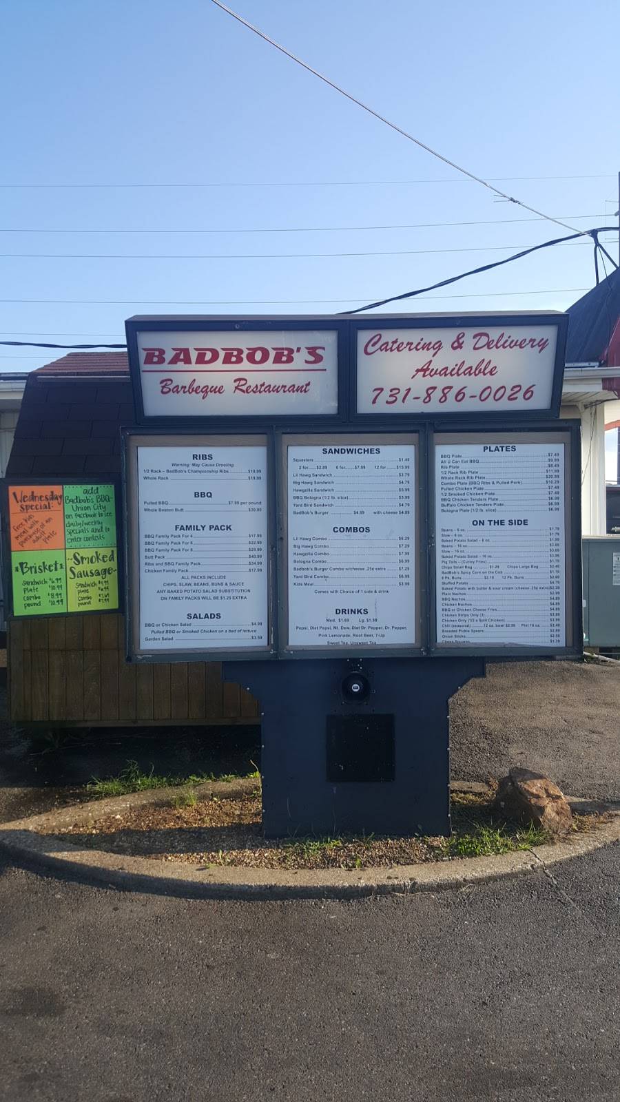 Bad Bobs BBQ | restaurant | 616 E Reelfoot Ave, Union City, TN 38261, USA | 7318860026 OR +1 731-886-0026