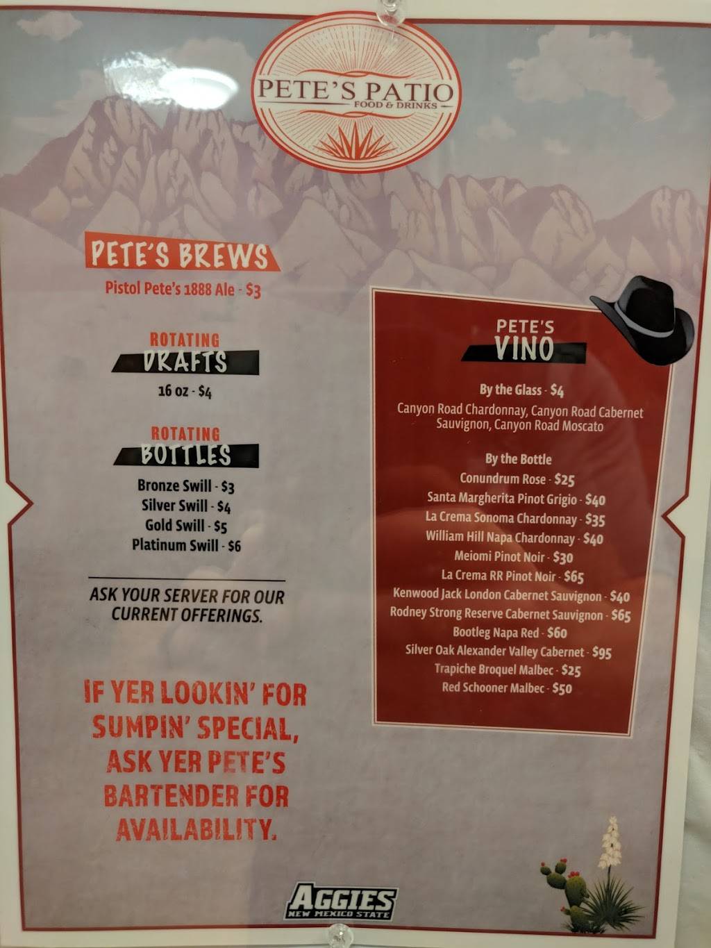 Petes Patio | restaurant | Atrium at 1600, International Mall, Las Cruces, NM 88003, USA | 5756464801 OR +1 575-646-4801