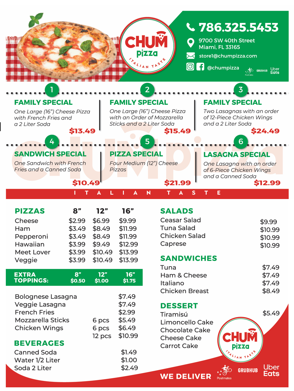 Chum Pizza | restaurant | 9700 SW 40th St, Miami, FL 33165, USA | 7863255453 OR +1 786-325-5453
