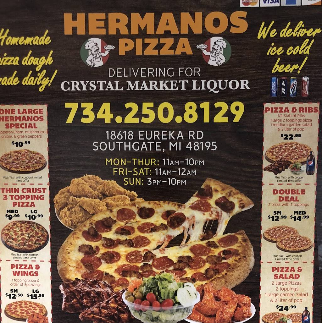 Hermanos Pizza | restaurant | 18618 Eureka Rd, Southgate, MI 48195, USA | 7342508129 OR +1 734-250-8129