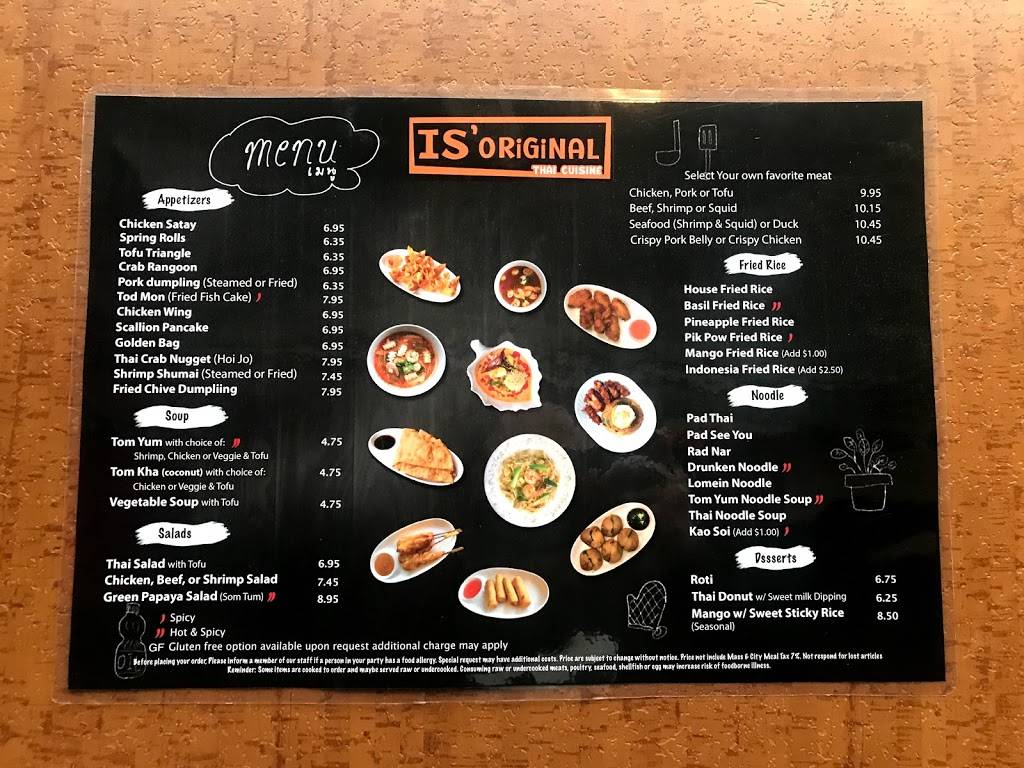 IsOriginal Thai Cuisine | restaurant | 1671 Beacon St, Brookline, MA 02445, USA | 6178790544 OR +1 617-879-0544