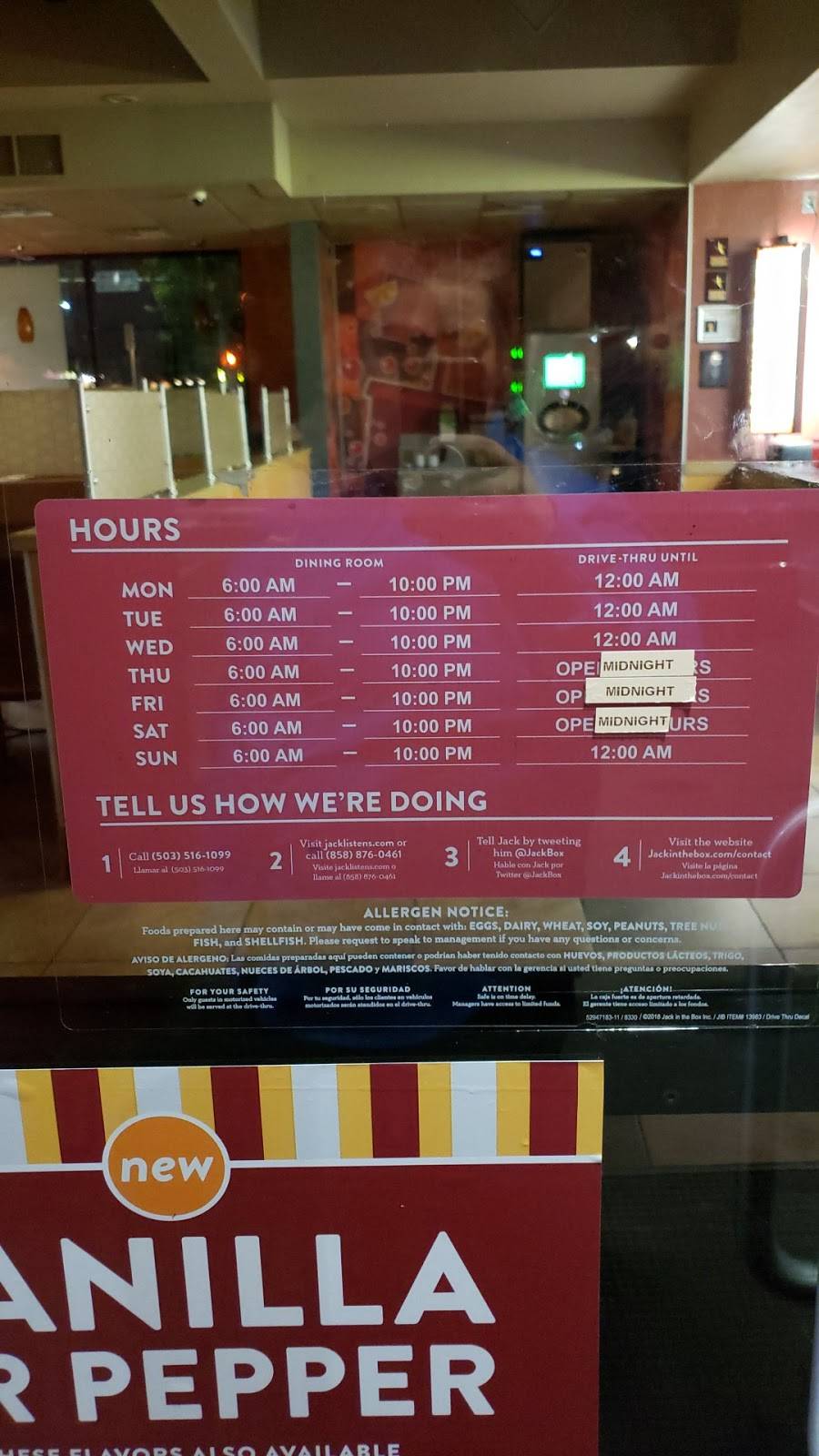 Jack in the Box | restaurant | 13009 NE Hwy 99 Ste 300, Vancouver, WA 98686, USA | 3605767023 OR +1 360-576-7023