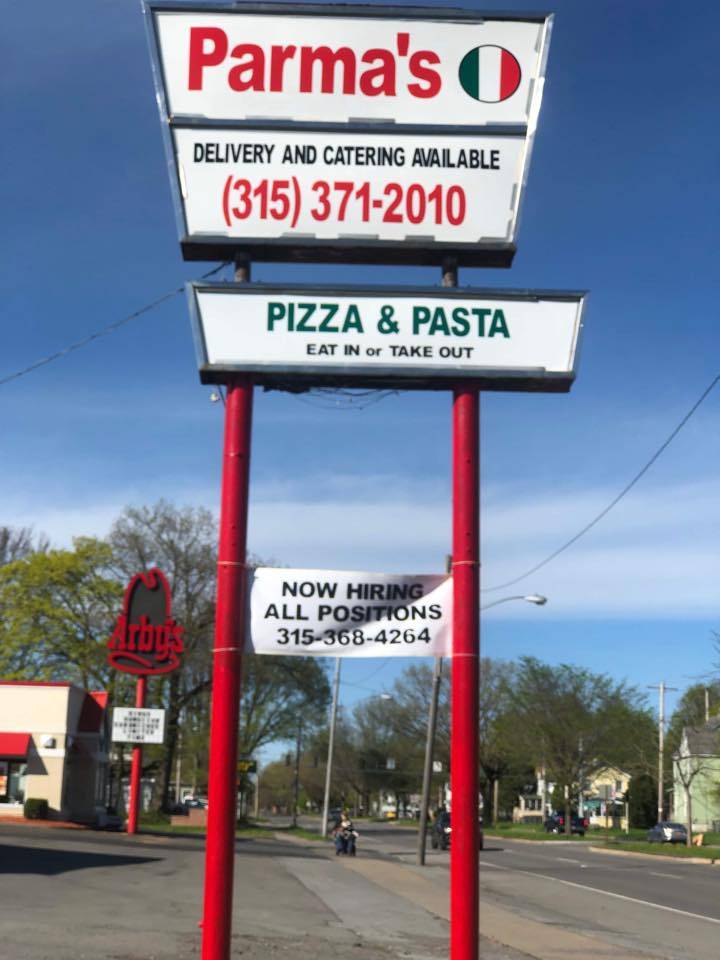 Parmas Pizza & Pasta | restaurant | 401 Black River Blvd, Rome, NY 13440, USA | 3153712010 OR +1 315-371-2010