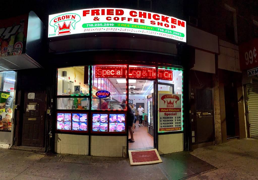 Crown Fried Chicken & Coffee Shop | restaurant | 3149 Fulton St, Brooklyn, NY 11208, USA | 7182352983 OR +1 718-235-2983