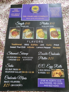THE CRABCAKE COMPANY | restaurant | 2735 W North Ave, Baltimore, MD 21216, USA | 4439224340 OR +1 443-922-4340