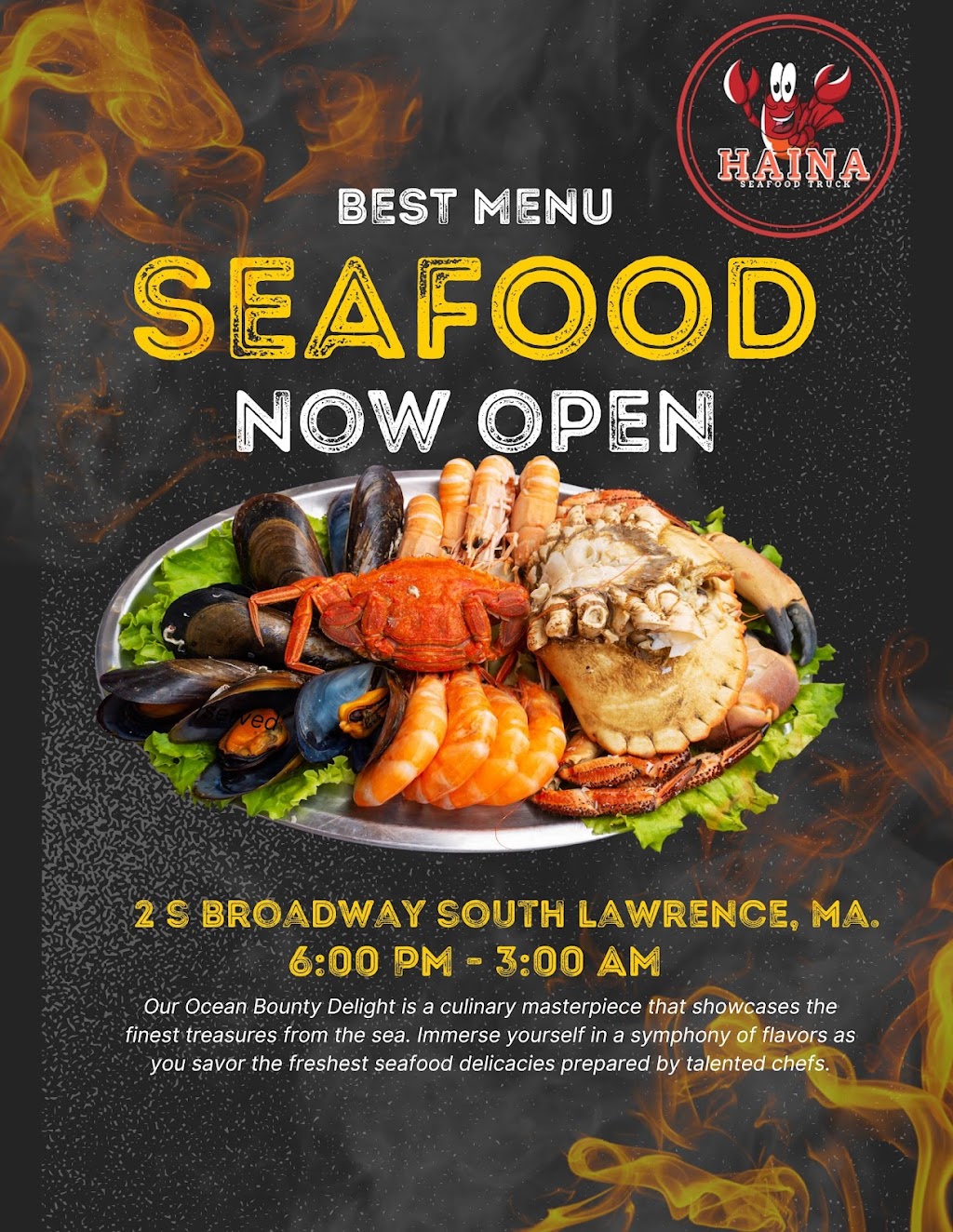 Haina Seafood | restaurant | 2 S Broadway local 2, Lawrence, MA 01843, USA | 3475467003 OR +1 347-546-7003