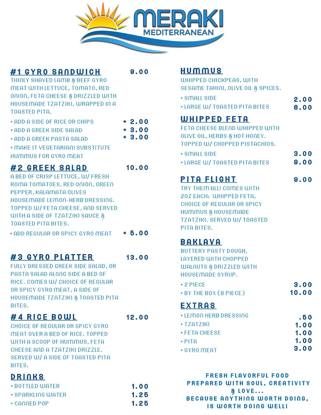 Meraki Mediterranean | restaurant | 101 W Miracle Strip Pkwy, Mary Esther, FL 32569, USA | 8508160519 OR +1 850-816-0519