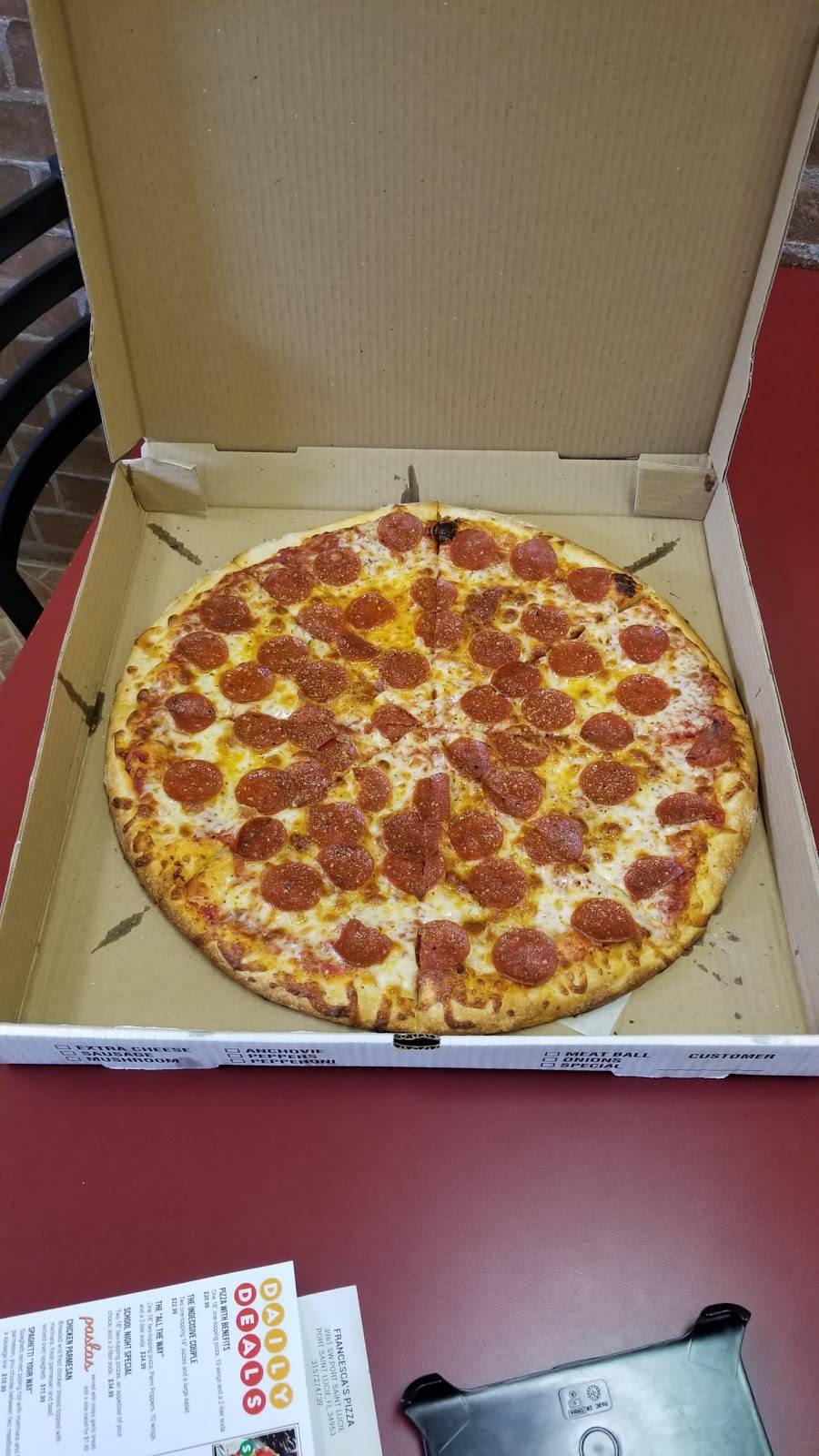 Francescas Pizza | restaurant | 3961 SW Port St Lucie Blvd, Port St. Lucie, FL 34953, USA | 7723444748 OR +1 772-344-4748