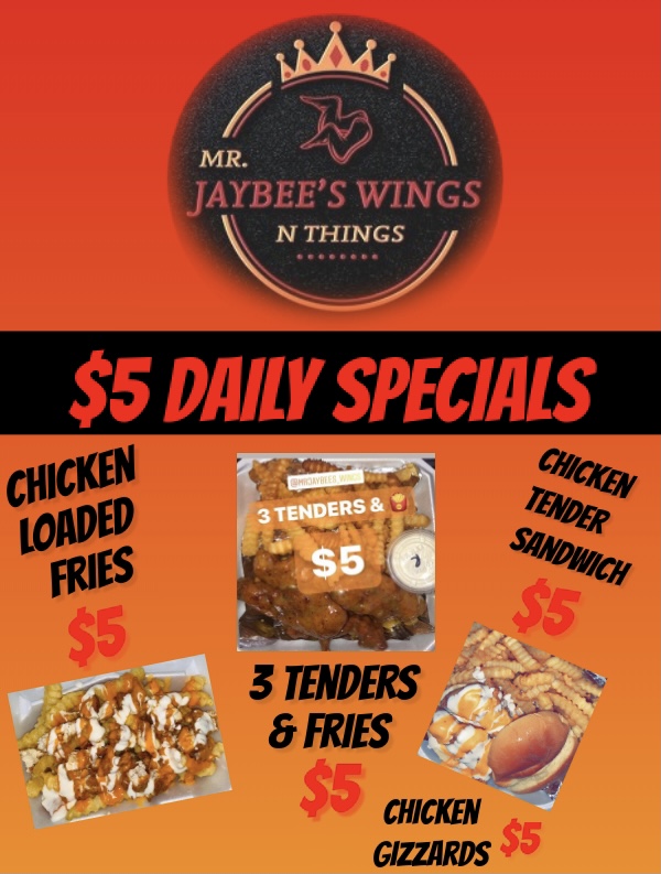 Mr. JayBees Wings N Things | restaurant | 107 S 9th St, Palatka, FL 32177, USA | 3868669464 OR +1 386-866-9464