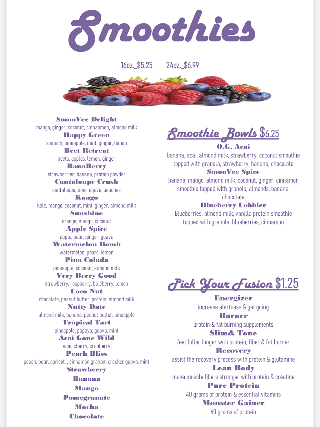 SmooVee Fusion | restaurant | 49664 Van Dyke Ave, Shelby Twp, MI 48317, USA | 5869322001 OR +1 586-932-2001