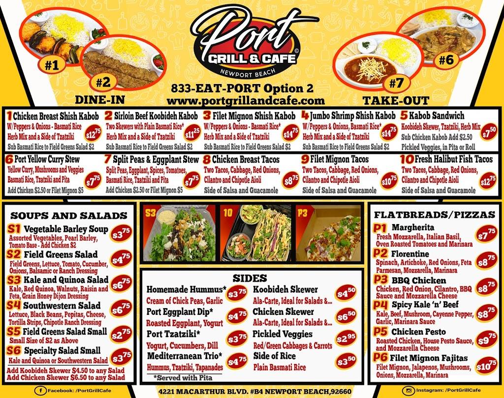 Port Grill & Cafe | restaurant | 4221 MacArthur Blvd. #B4, Newport Beach, CA 92660, USA | 9495148108 OR +1 949-514-8108