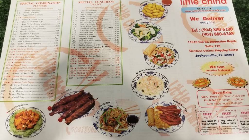 Little China Restaurant | restaurant | 1080, 11018 Old St Augustine Rd, Jacksonville, FL 32257, USA | 9048806200 OR +1 904-880-6200