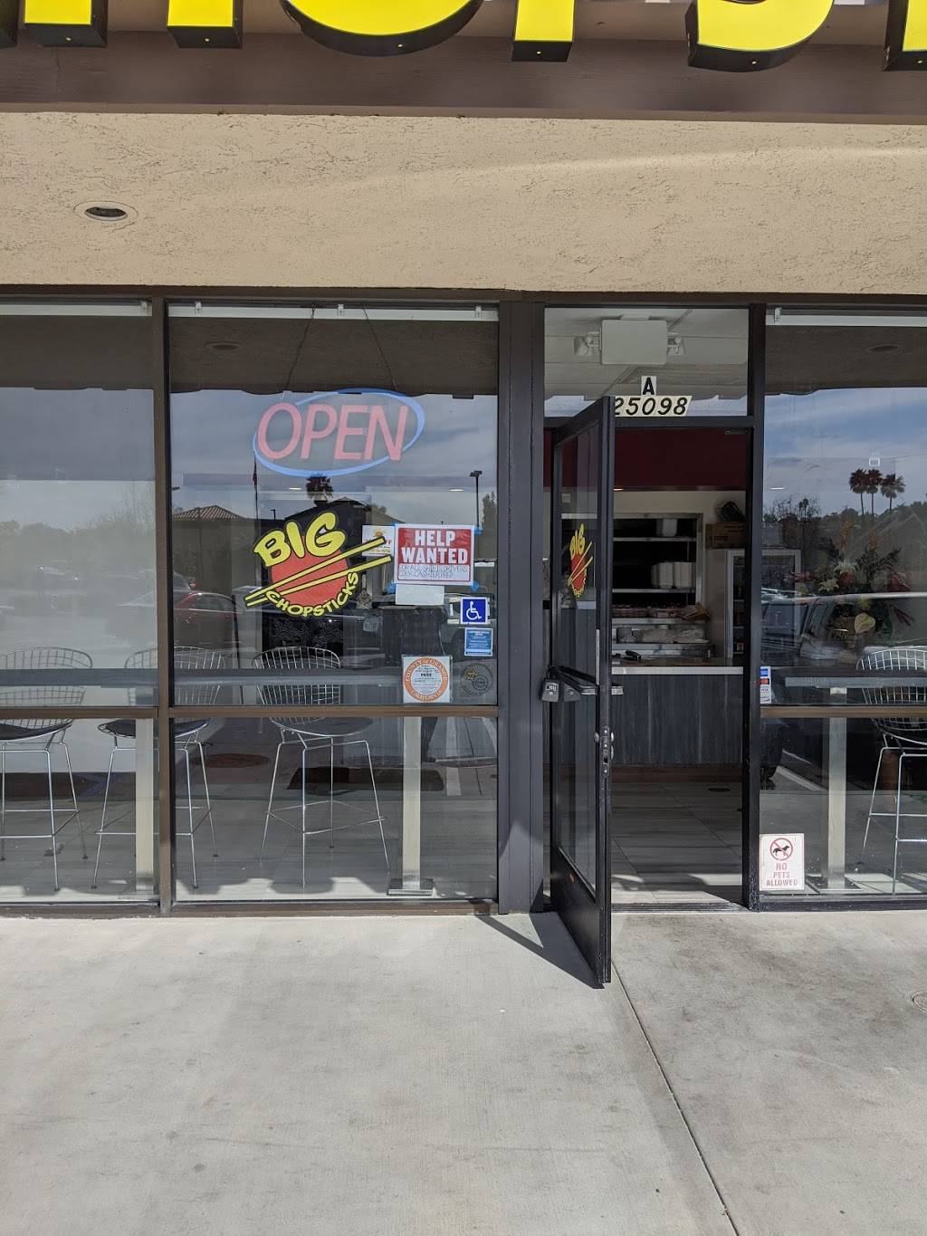 Big Chopsticks | restaurant | 25098 Marguerite Pkwy A, Mission Viejo, CA 92692, USA | 9494469688 OR +1 949-446-9688
