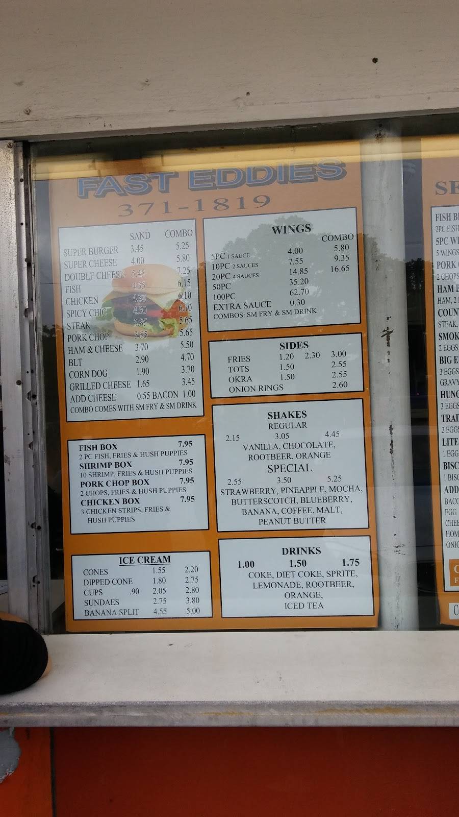 Fast Eddies | restaurant | 1509 SE Hawthorne Rd, Gainesville, FL 32641, USA | 3523711819 OR +1 352-371-1819