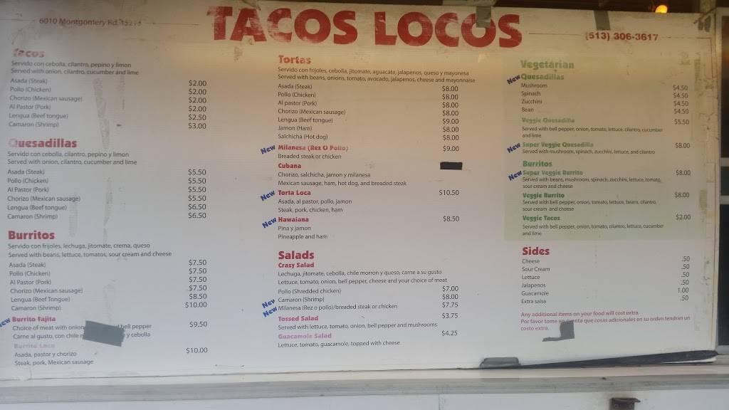 Tacos Locos Food Truck | restaurant | 6135 Montgomery Rd, Cincinnati, OH 45213, USA | 5133063617 OR +1 513-306-3617