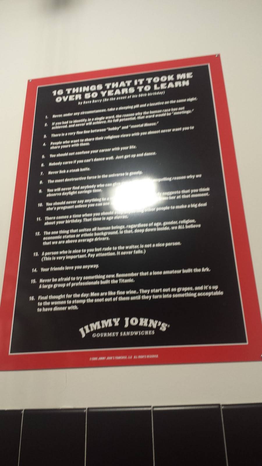 Jimmy Johns | meal delivery | 6305 Richmond Hwy C, Alexandria, VA 22306, USA | 7036606008 OR +1 703-660-6008