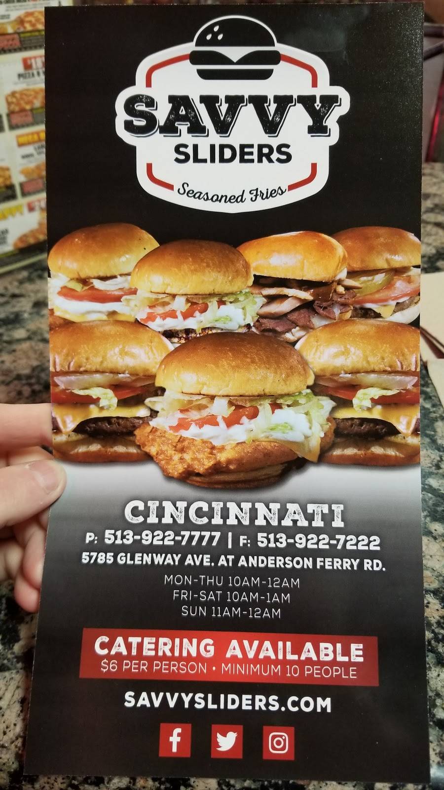 Savvy Sliders | restaurant | 5785 Glenway Ave, Cincinnati, OH 45238, USA | 5139227777 OR +1 513-922-7777