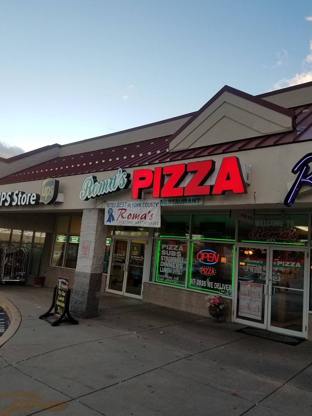 Romas Pizza & Restaurant | restaurant | 653 Lombard Rd, Red Lion, PA 17356, USA | 7174172835 OR +1 717-417-2835