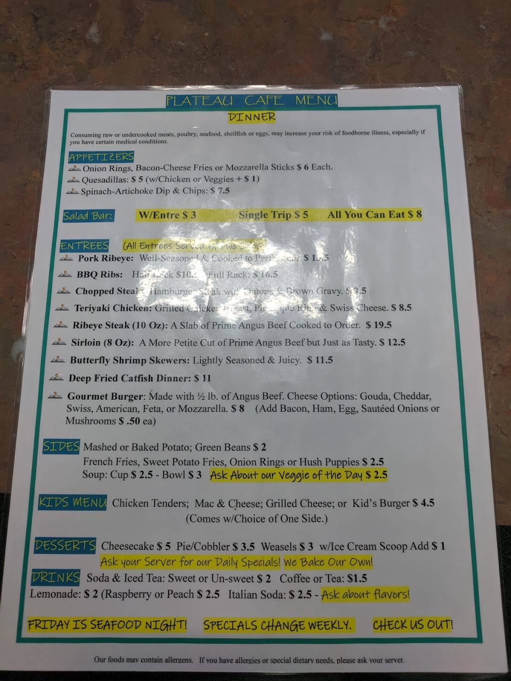 Plateau Cafe | restaurant | 331 N Main St, Jamestown, TN 38556, USA | 9317527788 OR +1 931-752-7788