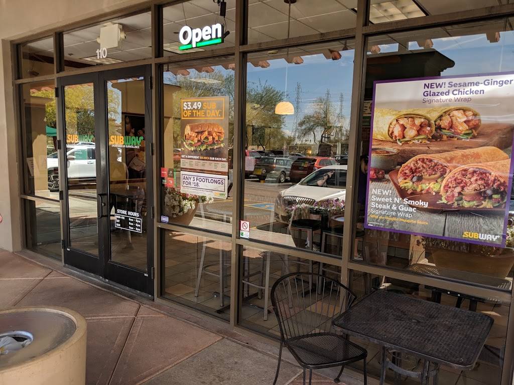 Subway | restaurant | 20553 North Hayden Road #110, Scottsdale, AZ 85255, USA | 4805130725 OR +1 480-513-0725
