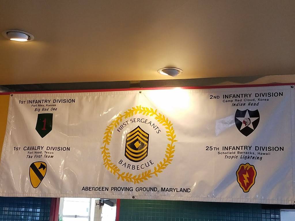 First Sergeants | restaurant | 3326 Erie St, Aberdeen Proving Ground, MD 21005, USA | 4437524642 OR +1 443-752-4642