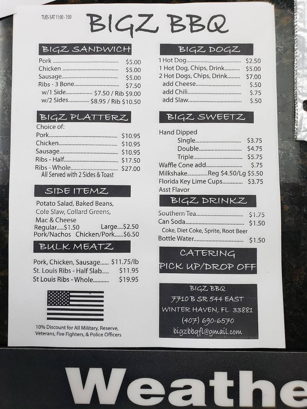 Bigz BBQ | restaurant | Winter Haven, FL 33881, USA | 4076906570 OR +1 407-690-6570