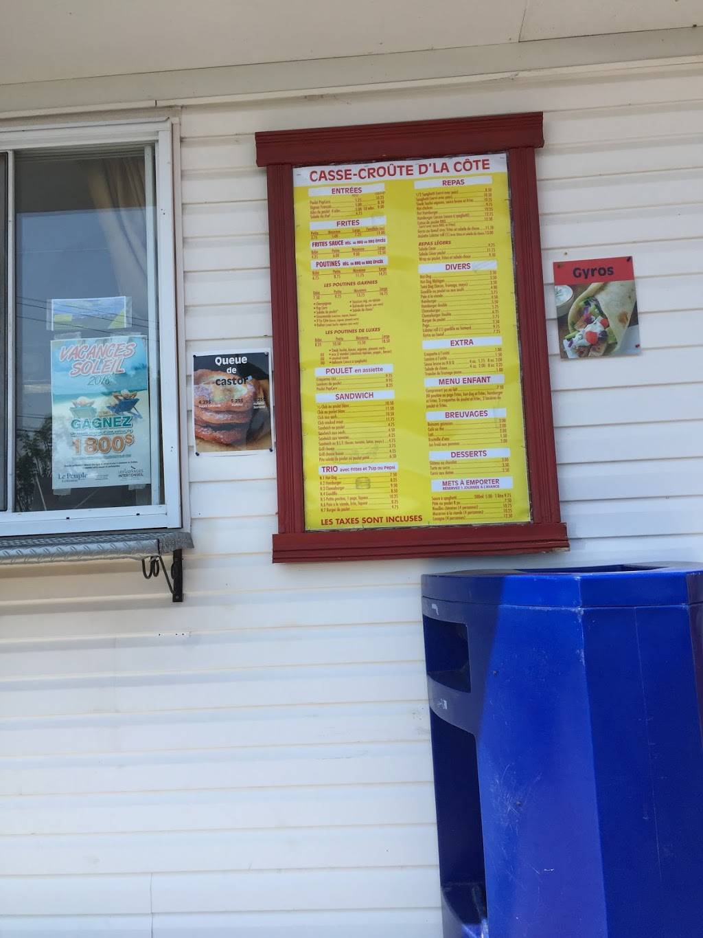 Casse-Croûte Dla Côte | restaurant | 6620 Rte Marie-Victorin, St-Croix, QC G0S 2H0, Canada | 4189261332 OR +1 418-926-1332