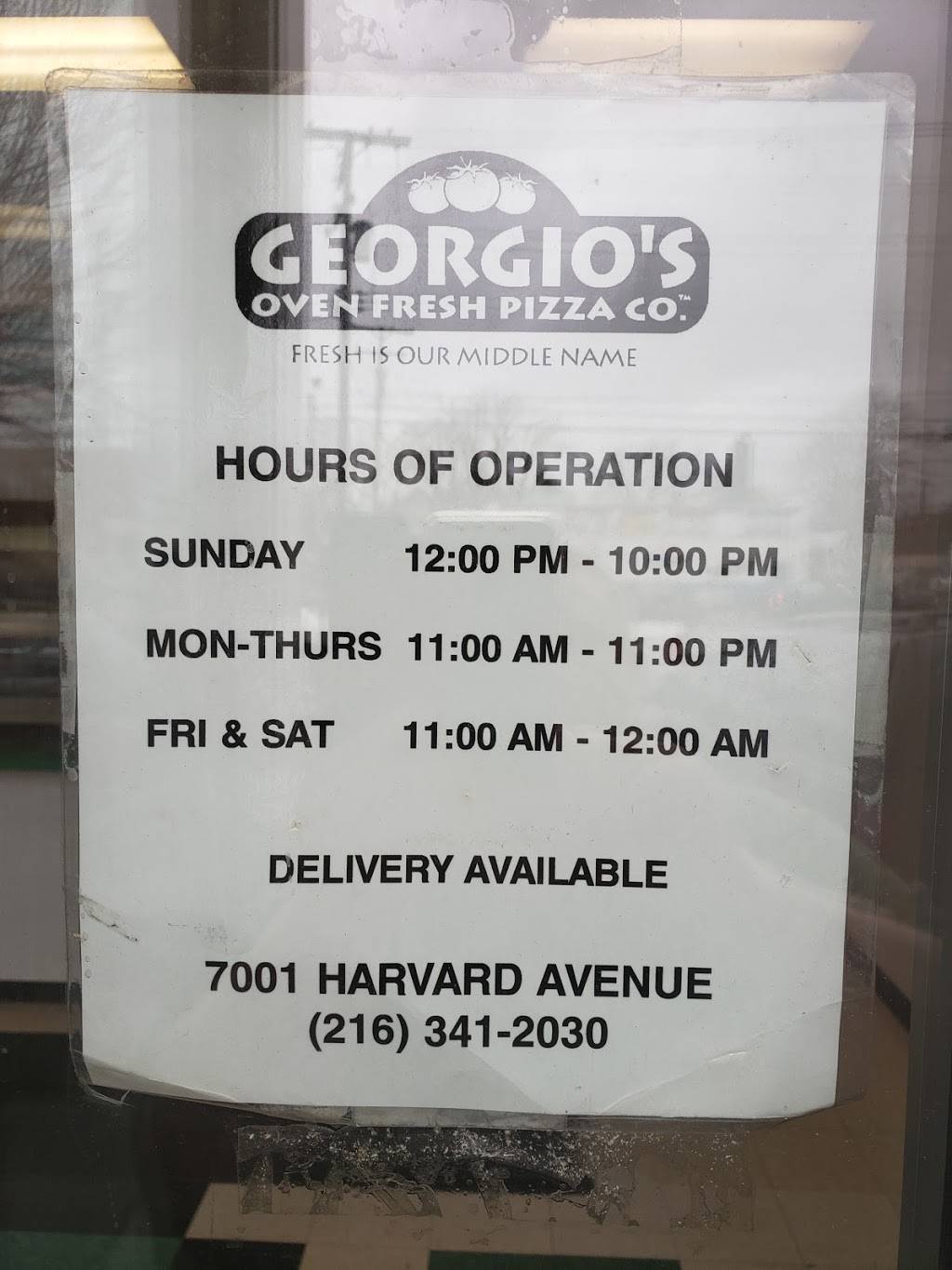 Georgios Oven Fresh Pizza Co | meal delivery | 7001 Harvard Ave, Cleveland, OH 44105, USA | 2163412030 OR +1 216-341-2030