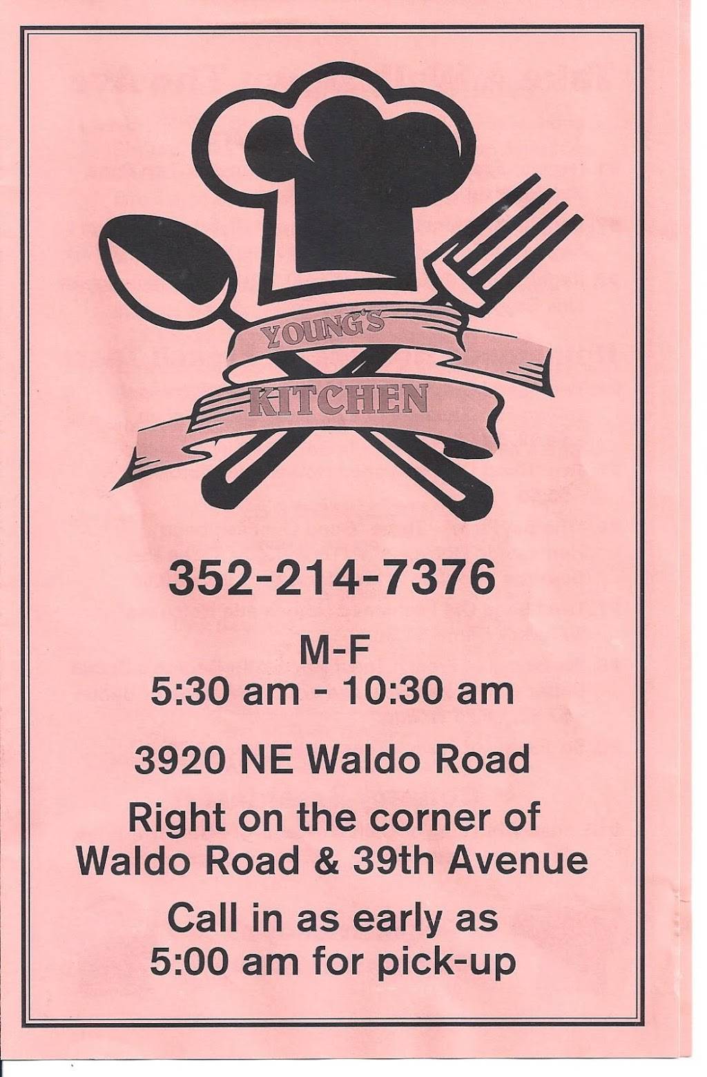 YOUNGS KITCHEN | restaurant | 24910 W Newberry Rd, Newberry, FL 32669, USA | 3525622622 OR +1 352-562-2622