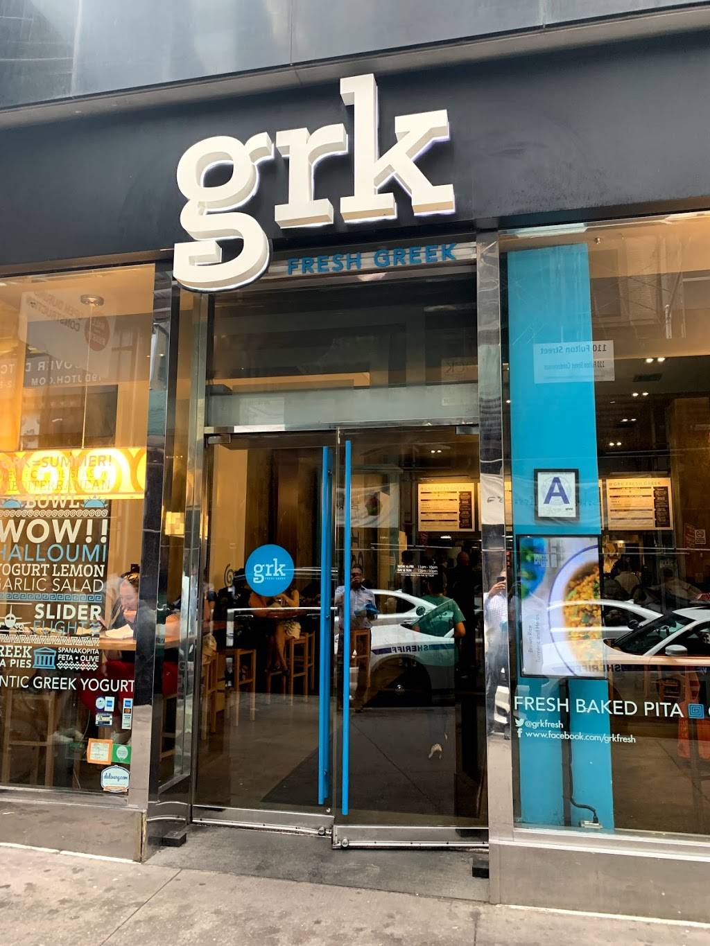 GRK Fresh Greek | restaurant | 111 Fulton St, New York, NY 10038, USA | 2123852010 OR +1 212-385-2010