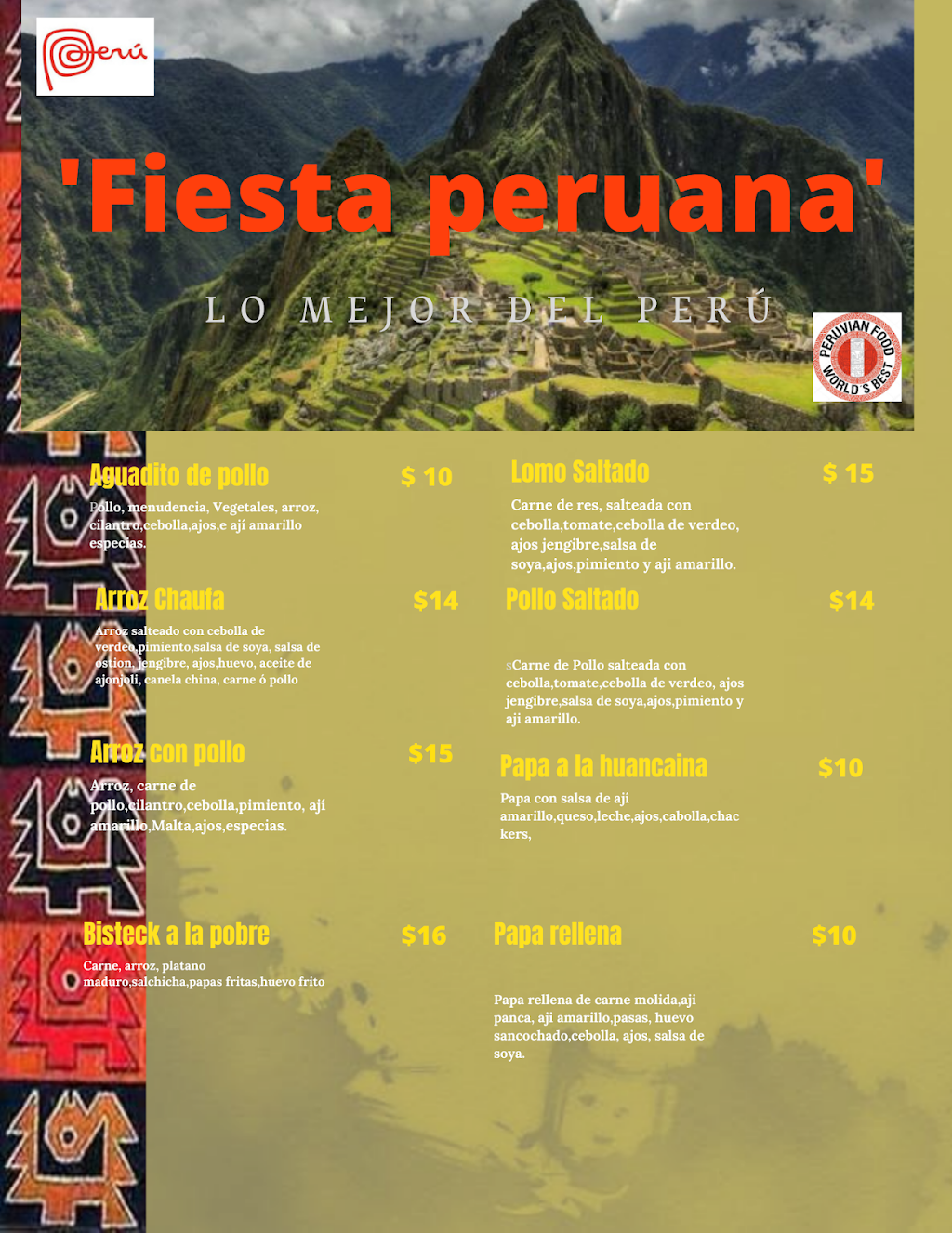 Fiesta Peruana USA | restaurant | 71 5th St, Elizabeth, NJ 07206, USA | 9088843188 OR +1 908-884-3188