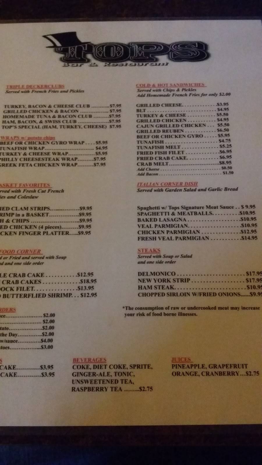 Tops Restaurant | restaurant | 3791 Derry St, Harrisburg, PA 17111, USA | 7175642650 OR +1 717-564-2650