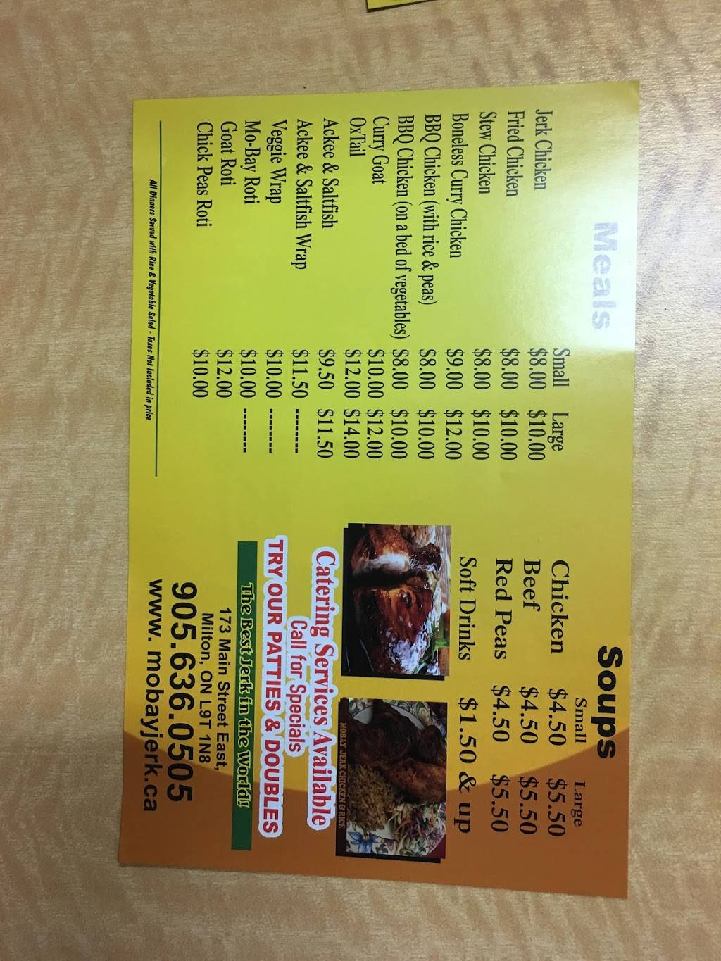 Mo-Bay Jerk - A Taste Of The Caribbean | restaurant | 173 Main St E, Milton, ON L9T 1N7, Canada | 9056360505 OR +1 905-636-0505