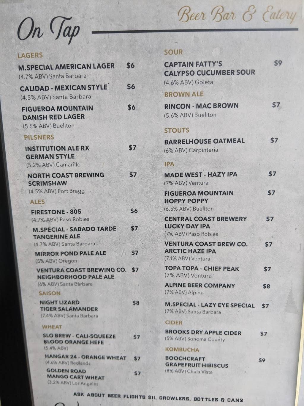 Corner Tap Beer Bar and Eatery | restaurant | 1905 Cliff Dr Suite F, Santa Barbara, CA 93109, USA | 8056902739 OR +1 805-690-2739