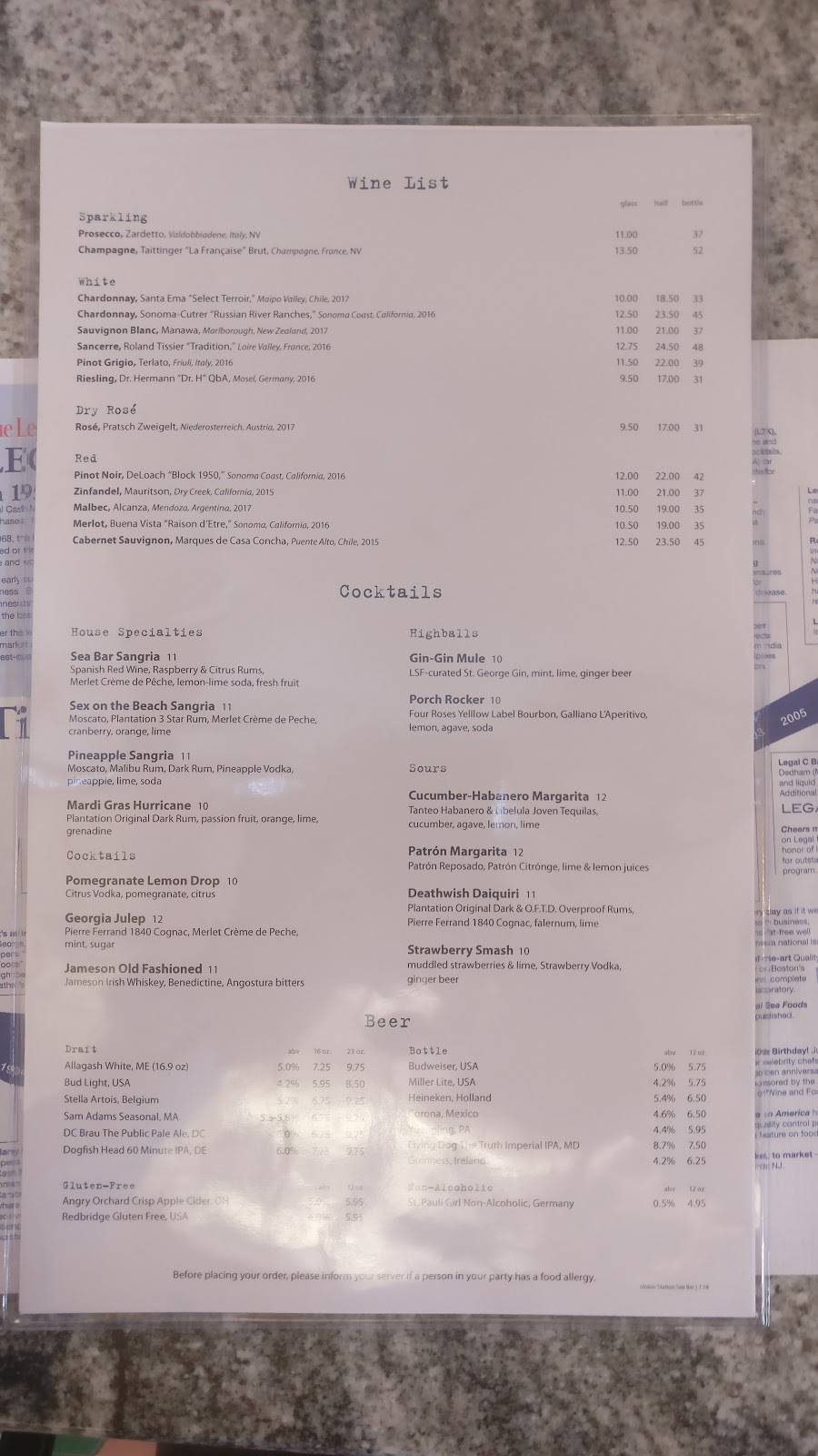 Legal Sea Bar | restaurant | 50 Massachusetts Ave NE, Washington, DC 20002, USA | 2028640401 OR +1 202-864-0401